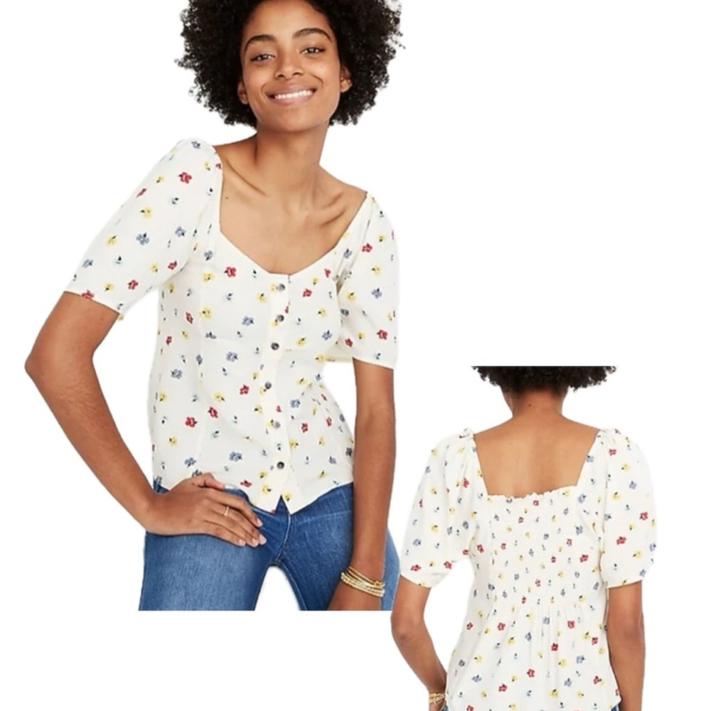 Madewell Seamed Button-Up Women's Top Confetti Floral